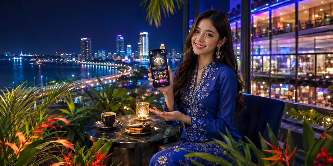 Pengguna Johor berpakaian baju kurung menggunakan kasino mudah alih 2600 selepas mendaftar akaun
